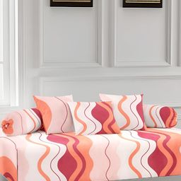 Arrabi 6 Pcs Pink & Off White Printed Diwan-picture-46