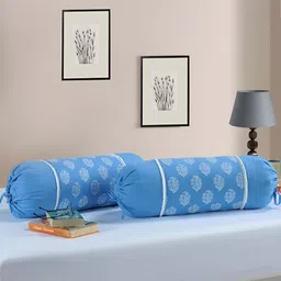 SWAYAM Blue & White 6 Pcs Printed Cotton Diwan Set image 2