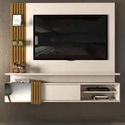 casacraft from pepperfry Gotti TV Unit in Off White & Demolicao Finish for TVs up to 55" image 1