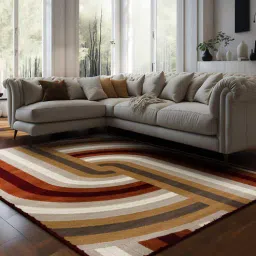 sapana carpet-mats Brown Abstract Polypropylene 3 ft X 5 ft Machine Made Carpet-picture-13