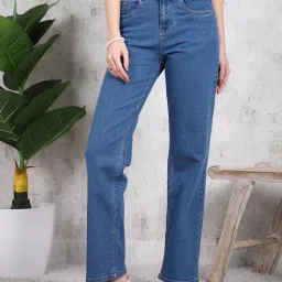Shein Full Length Fly With Button Closure Clean Wash Jeans image 1