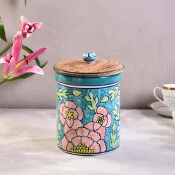 Sea Green 1.5 Ltr Ceramic Jar with Lid by The 7th Dekor-picture-16