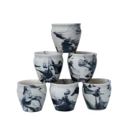unravel india Vintage Chronical of Italy (Set of 7) Ceramic Tea Kullad & Tray image 4