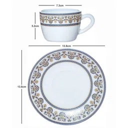 cello Opalware Solitaire Cup Saucer (set of 6pcs Cup & 6pcs Saucer) image 3