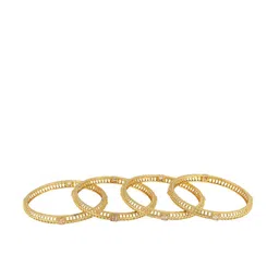 Adwitiya Set Of 4 Gold-Plated Beige Stone-Studded Handcrafted Bangles-picture-38
