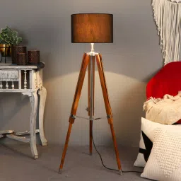 qamar home solutions Natural Teak Wood Floor Lamp (1 Piece) image 2