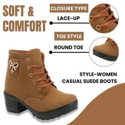 krafter Boots Shoe Denim Jeans for Girls High Heel (Ankle) Stylish Ideal for Both Women & Girls| Wear These as Casual or Even for Any Special Occasion Boot Casual Outdoor Women & Girls sneakers shoes image 3