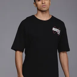 HRX by Hrithik Roshan Men Lifestyle Printed Drop-Shoulder Sleeves Oversized T-shirt image 3