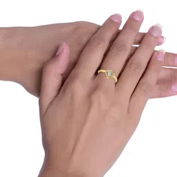 KUBERBOX Amy Heart 18KT Gold Diamond Studded Ring-2.3gm image 4