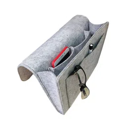 HOUSE OF QUIRK Grey Canvas Bedside Caddy image 2