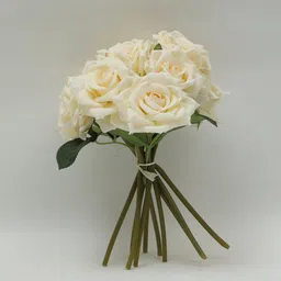 fourwalls Cream Fabric Crame Rose Bunch Artificial Flowers image 4