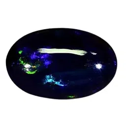 cuonna gems gallery 6 रत्ती ओपल स्टोन प्रमाणित 5.5 Carat Best Australia Black Fire Opal Stone Original Certified ब्लैक फायर आपल स्टोन Oval Shape Kala Pathar Fiery Opal Bhagya Ratna October Birthstone image 1