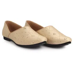 fausto Men Embroidery Sequin Ethnic Slip On Half Cut Juttis and Mojaris for Wedding|Festive Party Slip-On|Traditional Sherwani Shoes image 5