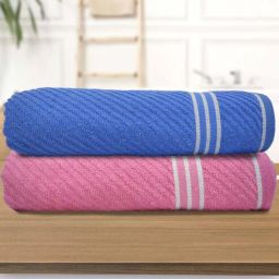 athom living Multicolor Cotton Solid 500 GSM Bath Towels (Pack of 2)-picture-29