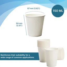 kaagat Pack of 100 Paper 150 ML Disposable Drinking Paper Cups for Hot & Cold Beverages- Pack of 100 image 5