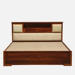 woodsworth from pepperfry Kirtorf Sheesham Wood King Size Bed In Honey Oak Finish With Box Storage image 5