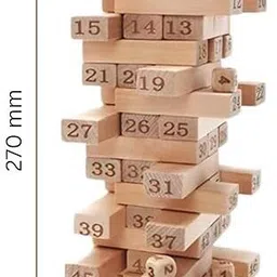 bogenlite Wooden Tumbling Tower Game –54 Pcs Indoor Stacking Puzzle Blocks for Kids image 3