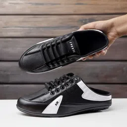 blenko Half Back Open Backless Footwear, Lace Up Outdoor Casual Sneakers For Men image 2