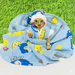 rajveer traders Size 6, Laddu Gopal Ji Winter Bonded Frock, Random Colour, Pack of 3 Dress image 5