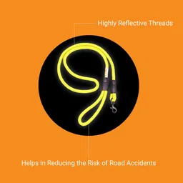 kibbo Reflective Dog Collar and Rope Leash Combo for Medium to Large Breed 15 MM Dog Collar & Leash image 4