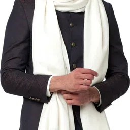 WEAVERS VILLA Pashmina, Wool Self Design Men Shawl-picture-10