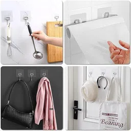 spivora Self Adhesive Strong Sticky Wall Hooks for Hanging Kitchen, Bathroom Accessories Hook 10 image 5