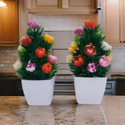 TEENA Artificial Flower Multicolor Wild Flower Artificial Flower with Pot-picture-13