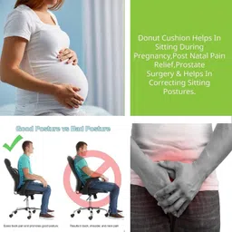 total ortho care Donut Ring Cushion Pillow for Piles Tailbone Fistula Seat Chair Pillow Color Blu Back / Lumbar Support image 2