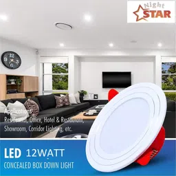 nightstar 12 Watt Cool White Round LED Ceiling / Conceal / Down Light 6 Pcs Recessed Ceiling Light Ceiling Lamp image 2