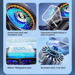 Cubonic SL16 Phone Radiator with2 Gear Peltier Semi-Conductor Wired LED Display Instant 1 Fan Cooling Pad image 4