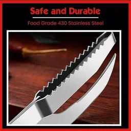 m2 enterprise 3-in-1 Stainless Steel Fish Maw Knife with Sawtooth Scaler, Fish Scale Remover Fish Scaler image 5
