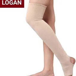 Compression Stockings for Varicose Vein, Knee, Calf & Thigh Support (Beige,XL Knee Support-image-27