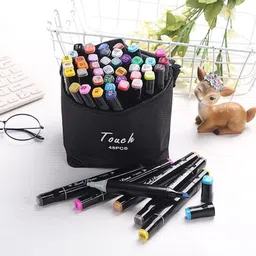 gaurinandan Dual Tip Art Markers 48 Colours for Painting Sketching Calligraphy Drawing image 5