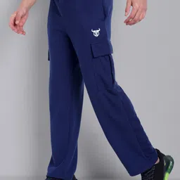 go devil Men Printed Dark Blue Track Pants image 4