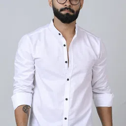 blezza Men Regular Fit Solid Spread Collar Casual Shirt image 3