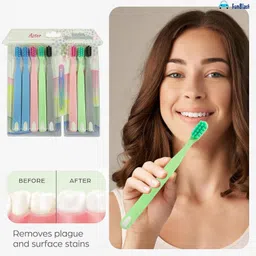 funblast Tooth Brush Set - Tooth Brush Combo Pack of 8 Pcs; Tooth brush for Kids & Adults Ultra Soft Toothbrush image 5