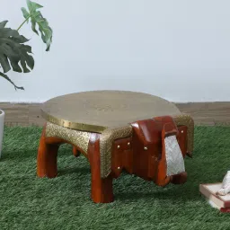 ujjwal wood Elephant Dark Teak Wooden Showpiece image 1