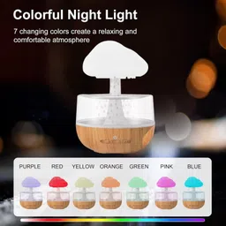 hrsoppy Humidifier for Home Cloud Rain Diffuser Snuggle Cloud Light Humidifier Night Lamp image 3