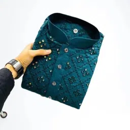 nellist Men Embroidered Cotton Silk Straight Kurta-picture-11