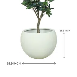 pollination Ivory Sphere Large Round Resin Planter (Ivory) image 2