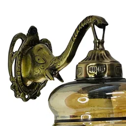 foziq Gold & Black B22 holder Metal & Glass Uplight Wall Scone image 4