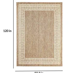 priyate Beige Persian Polypropylene 8 ft x 10 ft Machine Made Carpet image 3