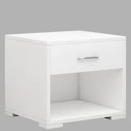mintwud from pepperfry Magnus Bedside Table in Mist White Colour image 3