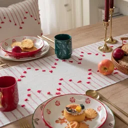 alstonia Red, White 182 cm Table Runner image 5