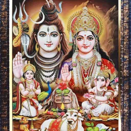 darsh craft Lord Shiv Parivar PPB585 Digital Reprint 12 inch x 9 inch Painting-picture-10