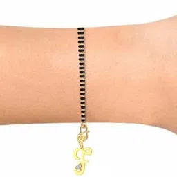 avsar Avsar Real Gold Handmade MANGALSUTRA21YB Yellow Gold 14kt Cubic Zirconia Charm Bracelet image 3