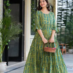 charvi creation Women Embroidered Cotton Rayon Anarkali Kurta-picture-28