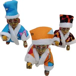 kanha set of 4 laddu gopal ji winter velvet blanket (size 2) any random color Dress image 2