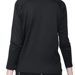 urboholic Women Solid Round Neck Nylon Black T-Shirt image 2