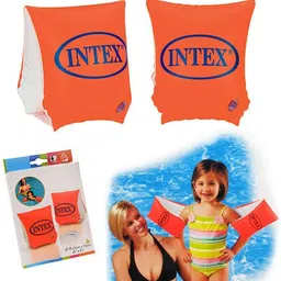 child ready for the pool with these Deluxe (IND*9602)Swimming Arm Inflatable Swimming Safety Tube-image-62